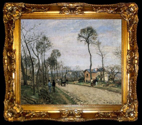 framed  Camile Pissarro The Road from Louveciennes, ta009-2